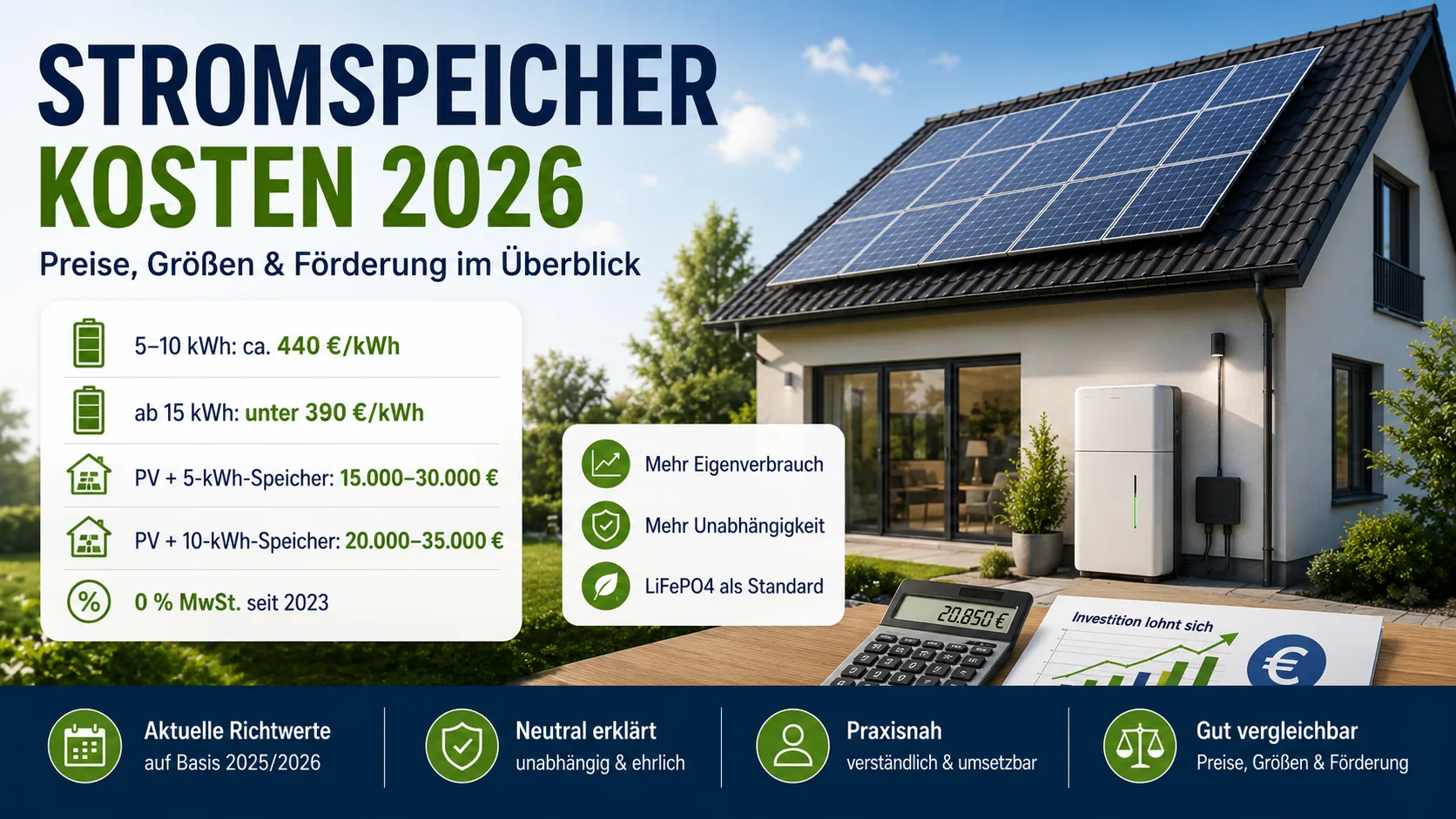 Stromspeicher Kosten 2026 – Preise, Größen und Förderung