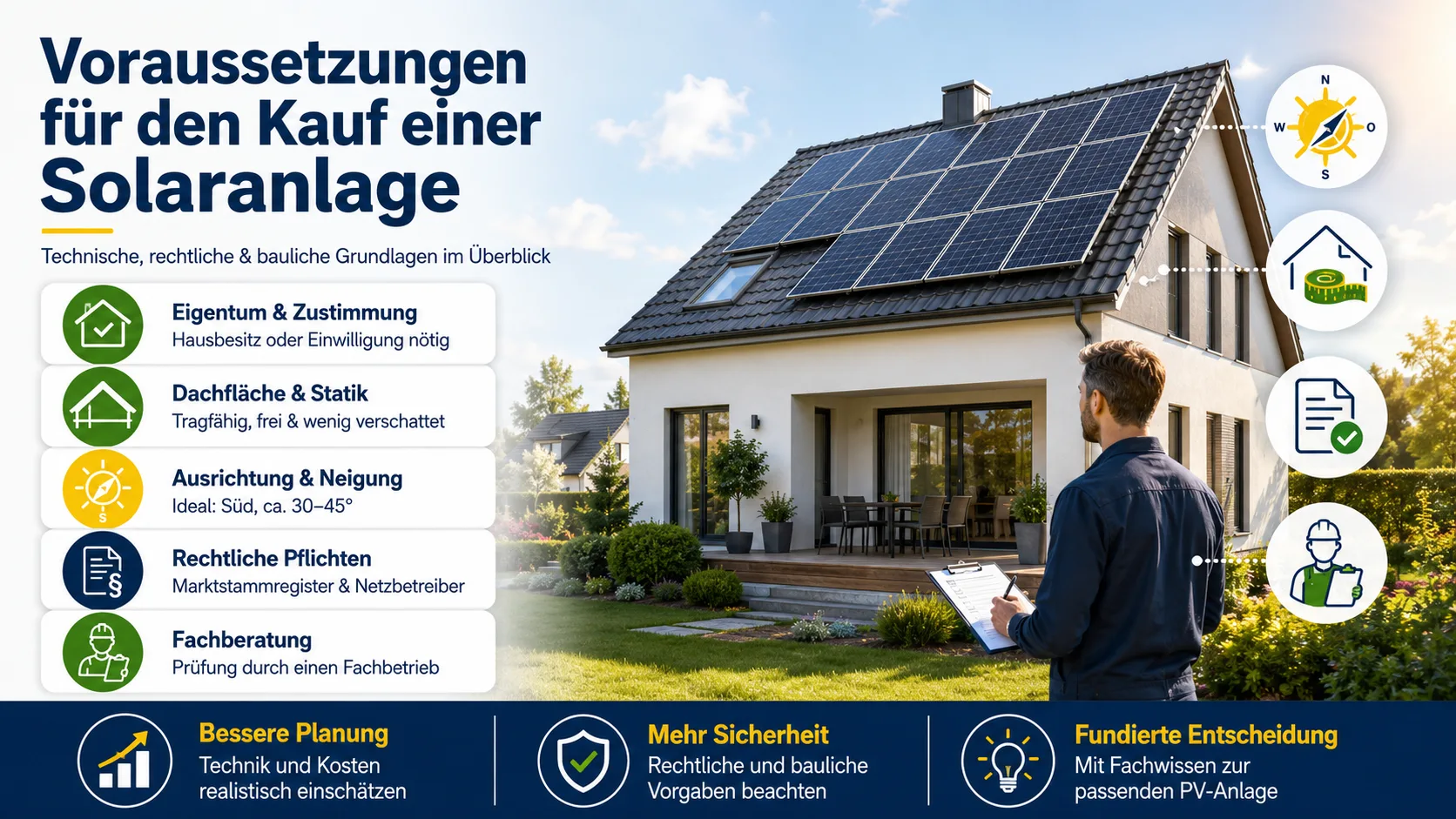 Voraussetzungen für den Kauf einer Solaranlage